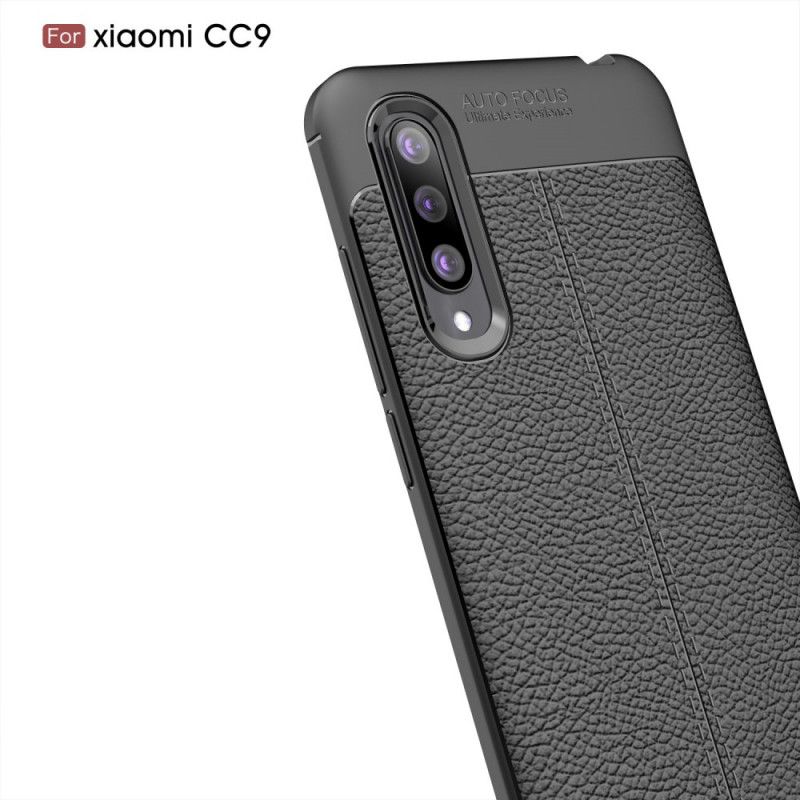 Case Hoesje Xiaomi Mi 9 Lite Rood Zwart Telefoonhoesje Lychee Leereffect