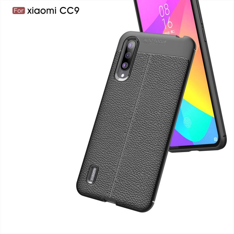 Case Hoesje Xiaomi Mi 9 Lite Rood Zwart Telefoonhoesje Lychee Leereffect