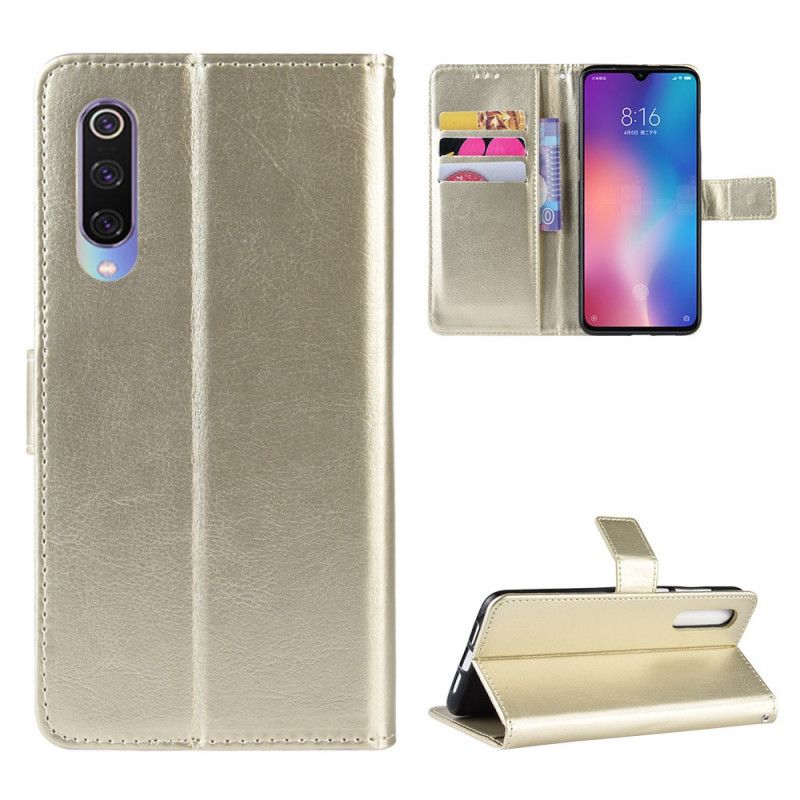 Cover Folio-hoesje Xiaomi Mi 9 Lite Goud Zwart Telefoonhoesje Flitsend Kunstleer