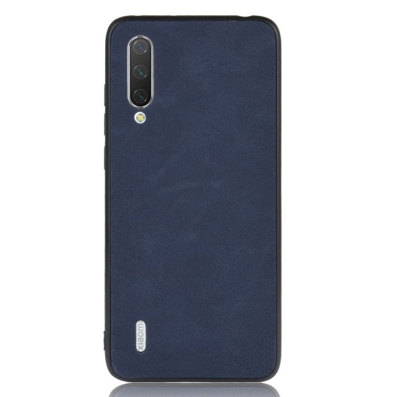 Hoesje voor Xiaomi Mi 9 Lite Donkerblauw Vintage Look Leereffect