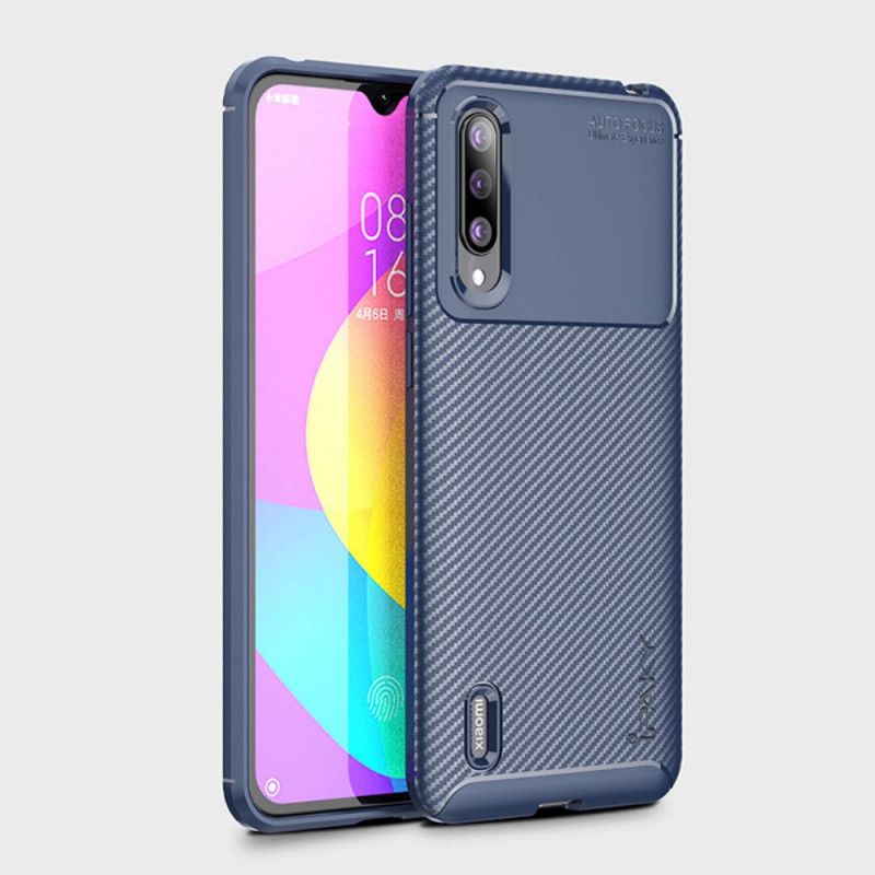 Hoesje voor Xiaomi Mi 9 Lite Donkerblauw Zwart Ipaky Koolstofvezel