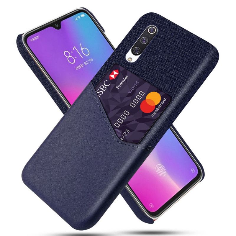 Hoesje voor Xiaomi Mi 9 Lite Donkerblauw Zwart Ksq Kaarthouder