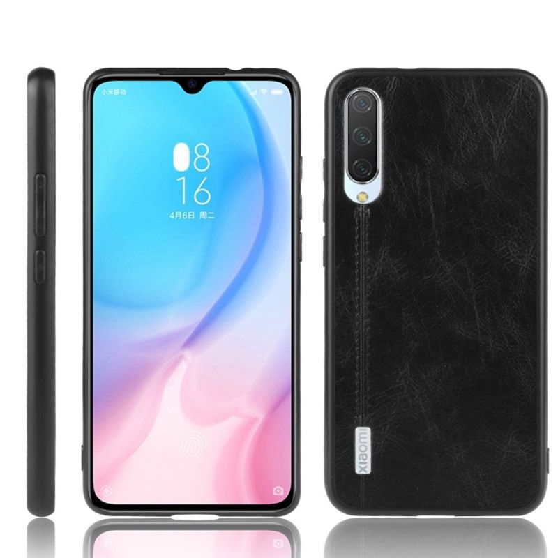 Hoesje voor Xiaomi Mi 9 Lite Rood Zwart Gestikt Leereffect