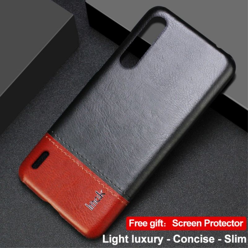 Hoesje voor Xiaomi Mi 9 Lite Rood Zwart Imak Ruiyi Serie Leereffect