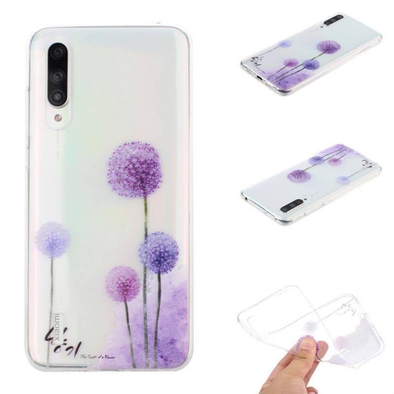 Hoesje voor Xiaomi Mi 9 Lite Transparant Gekleurde Paardenbloemen