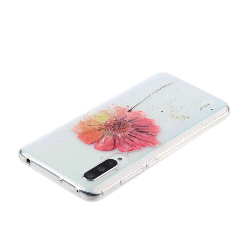 Hoesje voor Xiaomi Mi 9 Lite Transparante Aquarel Klaproos