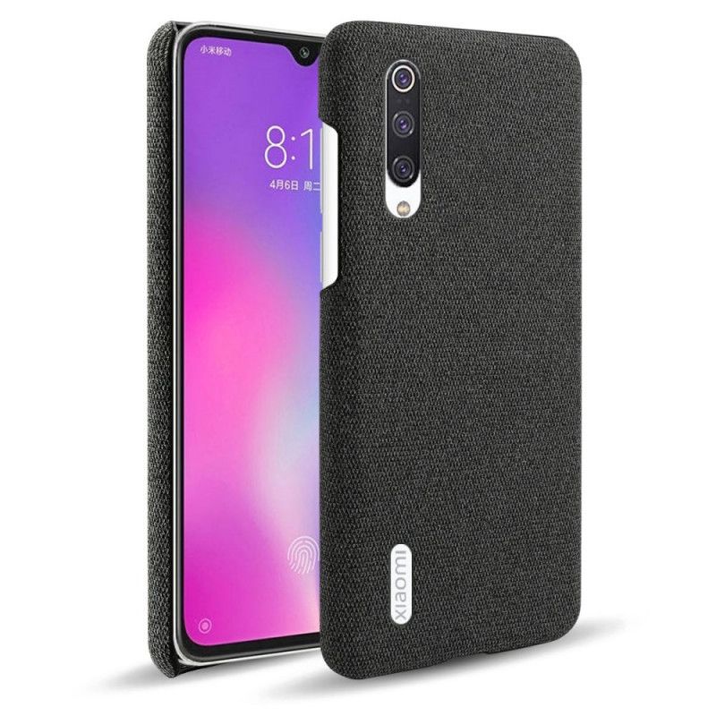 Hoesje Xiaomi Mi 9 Lite Wit Zwart Chique Stof