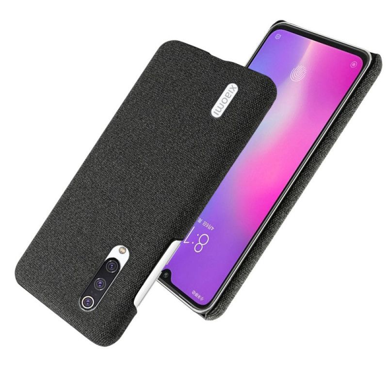 Hoesje Xiaomi Mi 9 Lite Wit Zwart Chique Stof