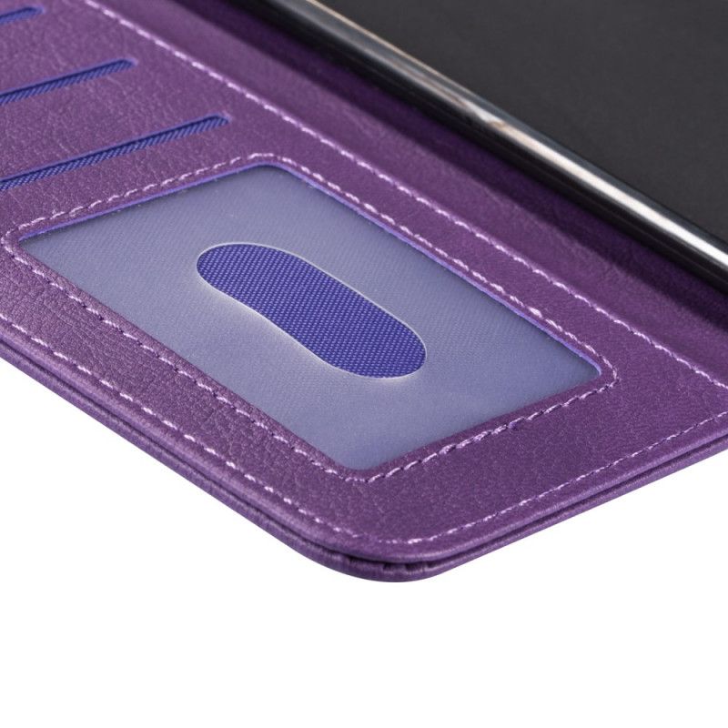 Leren Hoesje voor Xiaomi Mi 9 Lite Grijs Zwart Portemonnee Met Riempje