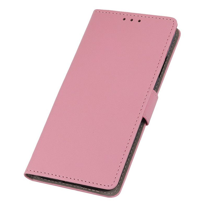 Leren Hoesje voor Xiaomi Mi 9 Lite Wit Zwart Leereffect