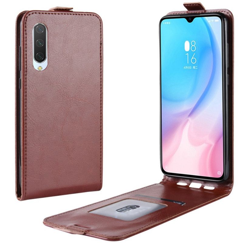 Leren Hoesje Xiaomi Mi 9 Lite Wit Zwart Vouwledereffect