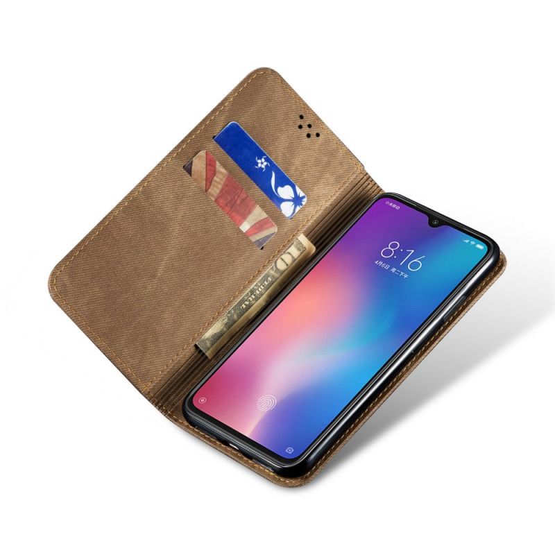 Folio-hoesje Xiaomi Mi 9 Koffie Bruin Jeansstof