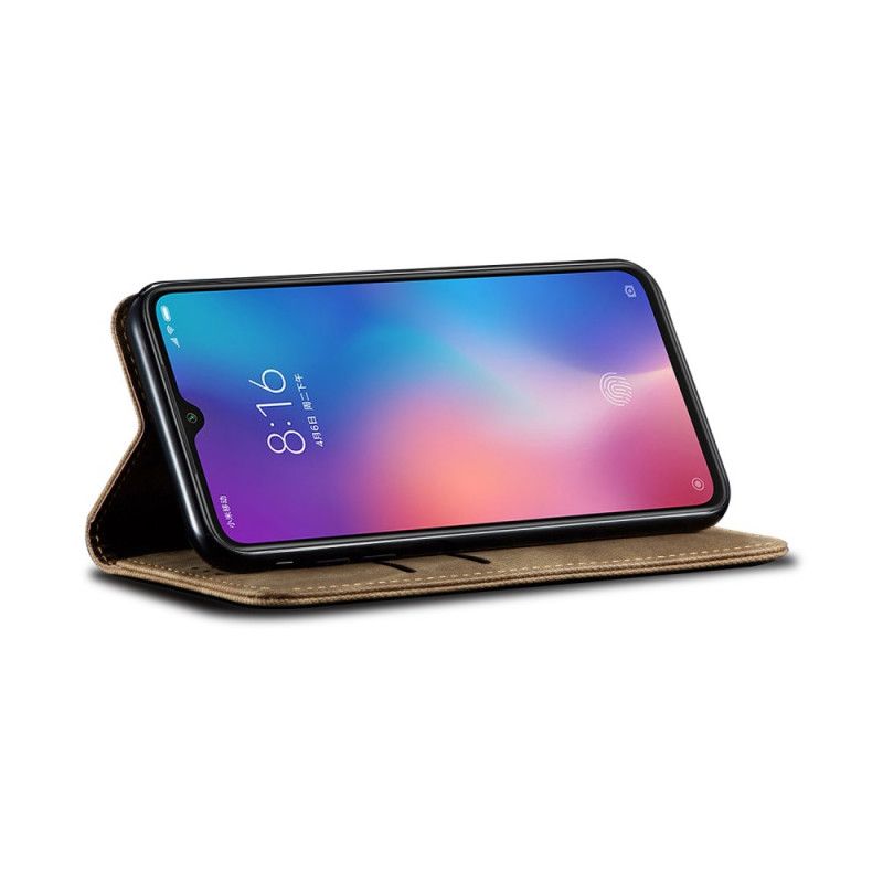 Folio-hoesje Xiaomi Mi 9 Koffie Bruin Jeansstof