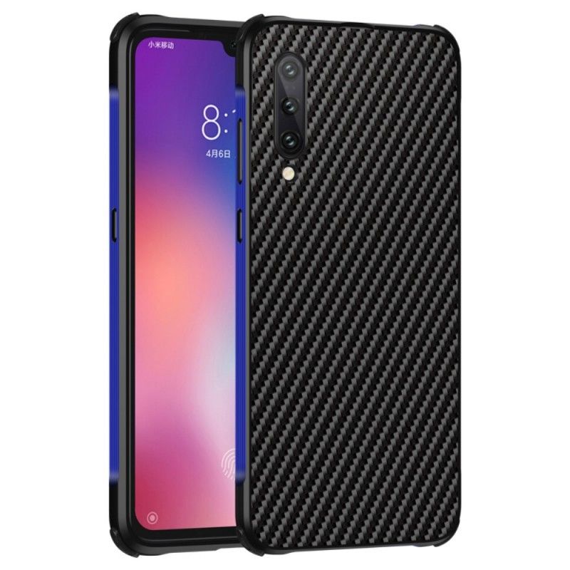 Hoesje voor Xiaomi Mi 9 Donkerblauw Koolstofvezel En Metaal