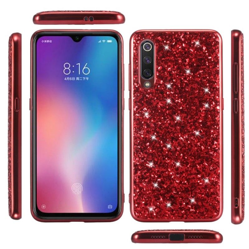 Hoesje Xiaomi Mi 9 Rood Ik Ben Glitter