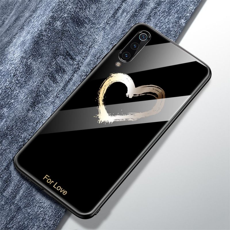 Hoesje Xiaomi Mi 9 Zwart Hart Van Goud Voor Liefde