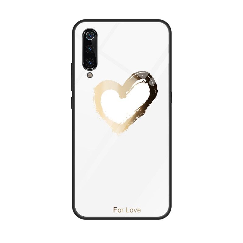 Hoesje Xiaomi Mi 9 Zwart Hart Van Goud Voor Liefde