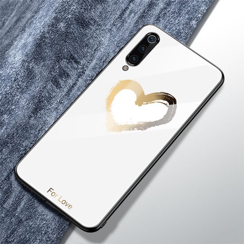 Hoesje Xiaomi Mi 9 Zwart Hart Van Goud Voor Liefde