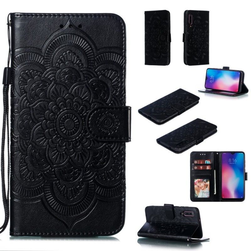 Leren Hoesje Xiaomi Mi 9 Grijs Zwart Hele Mandala