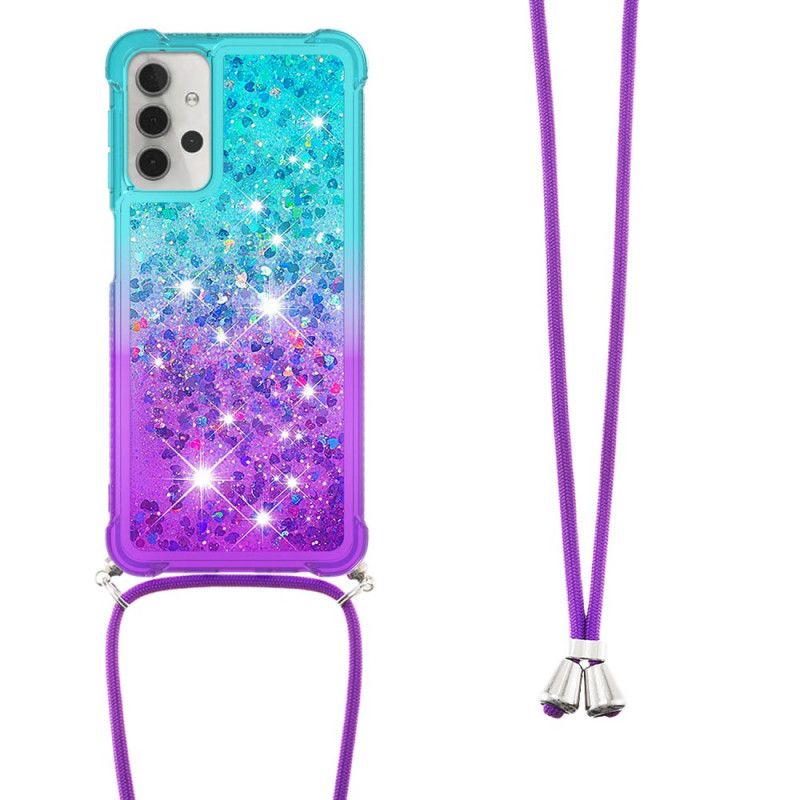 Case Samsung Galaxy A32 5G Siliconen Glitter En Koord