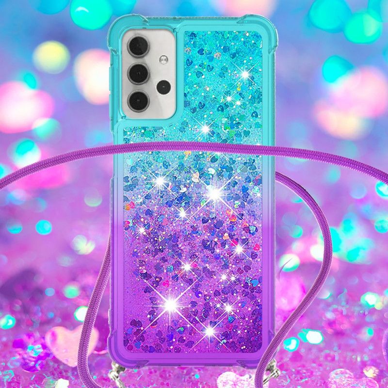 Case Samsung Galaxy A32 5G Siliconen Glitter En Koord