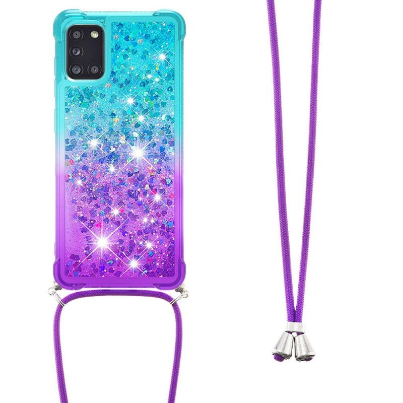 Case Samsung Galaxy A51 5G Siliconen Glitter En Koord