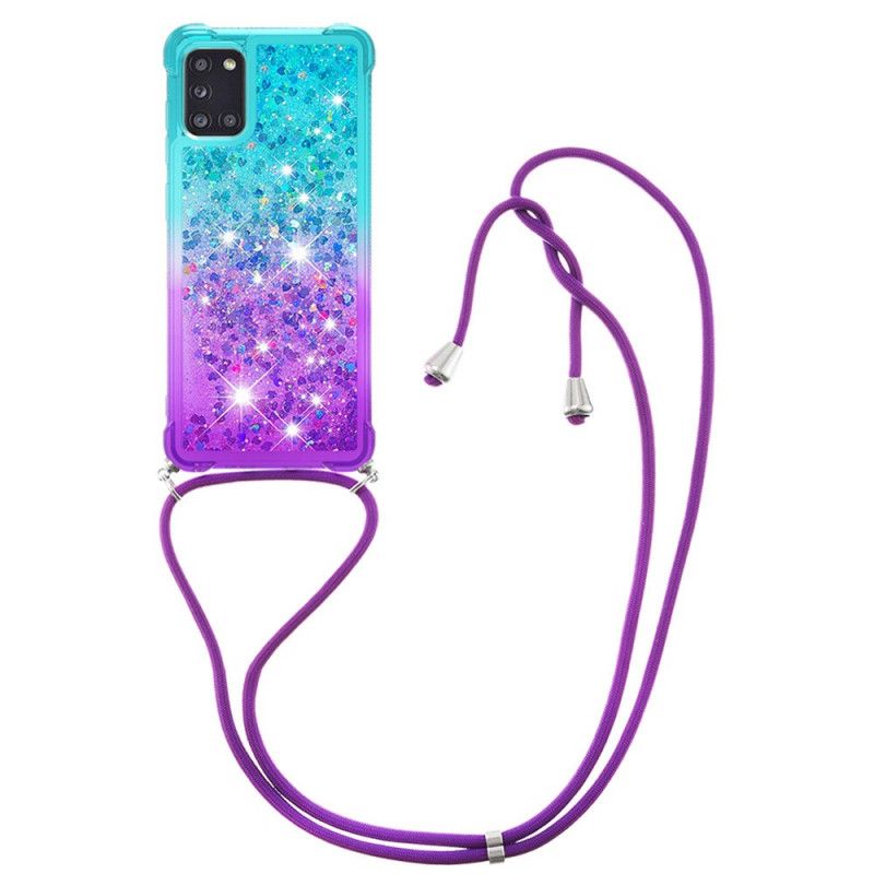 Case Samsung Galaxy A51 5G Siliconen Glitter En Koord