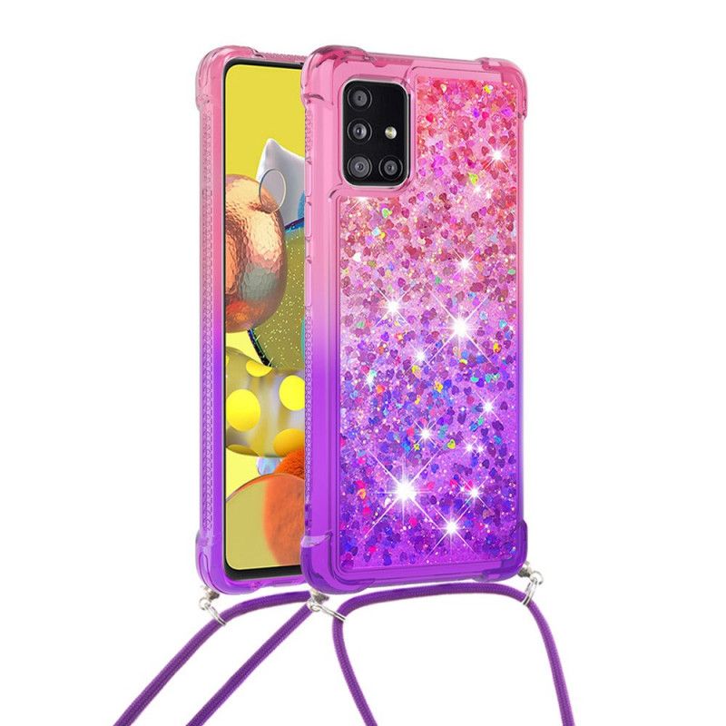 Case Samsung Galaxy A51 5G Siliconen Glitter En Koord