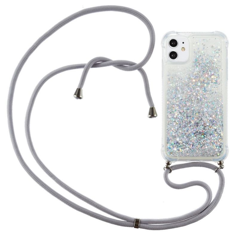 Iphone 11 Glitterhoesje Met Koord