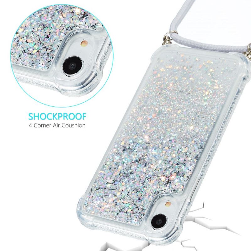 Iphone Xr Hoesje Met Glitter En Koord