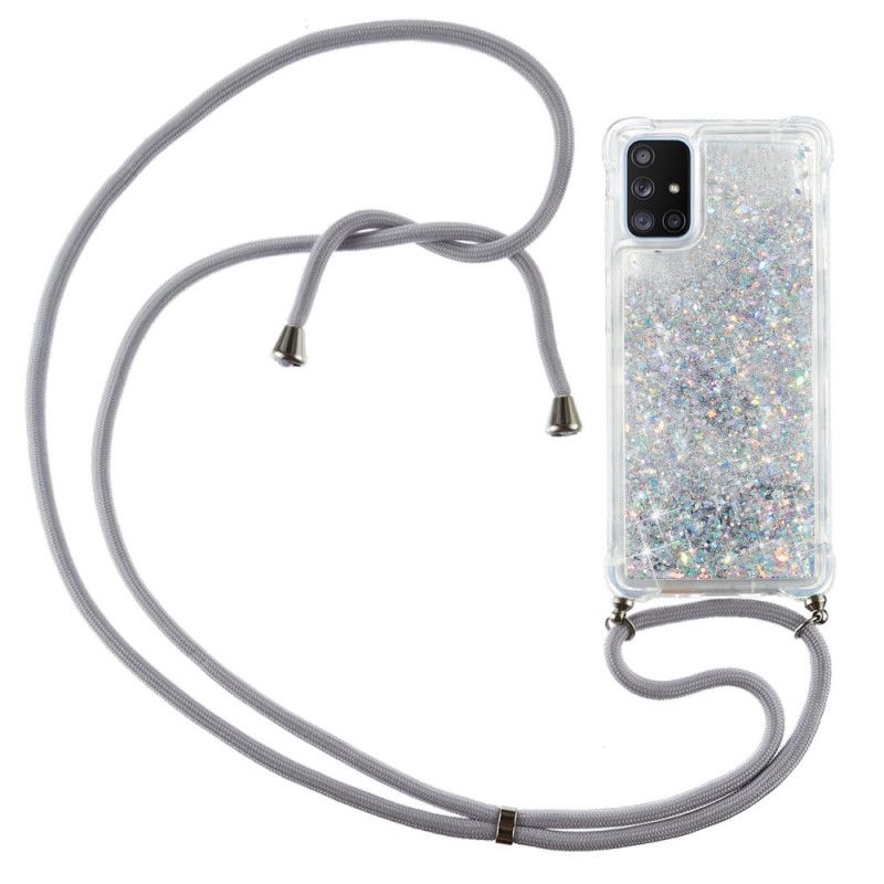 Samsung Galaxy A51 5G Glitterhoesje Met Koord