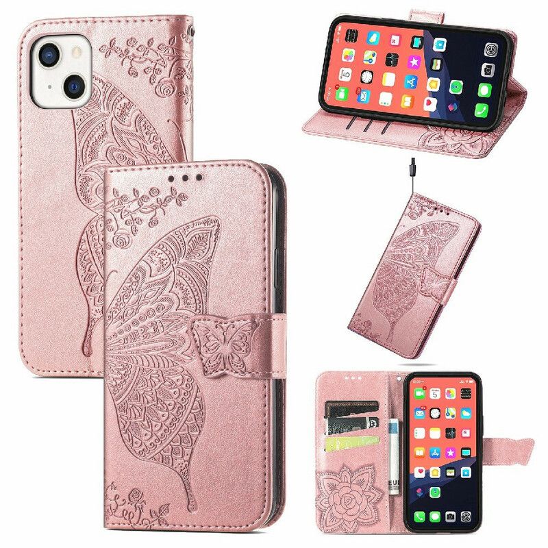 Bescherming Hoesje iPhone 13 Mini Halve Vlinders