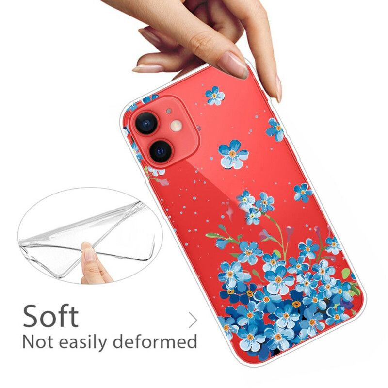 Case Hoesje iPhone 13 Mini Telefoonhoesje Boeket Blauwe Bloemen