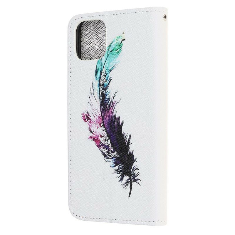 Flip Case Leren iPhone 13 Mini Riem Veer