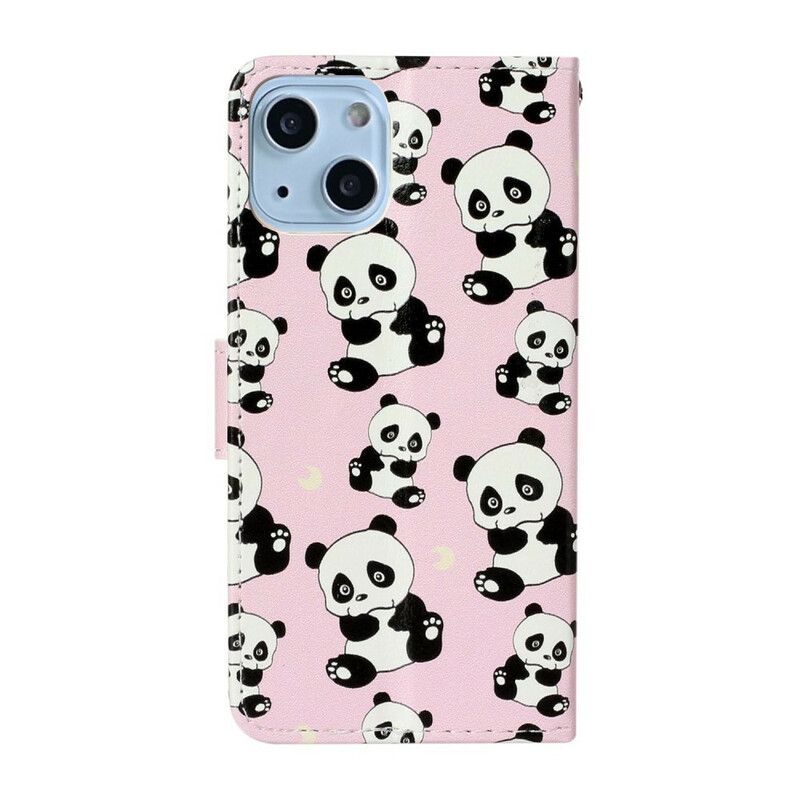 Folio-hoesje iPhone 13 Mini Meerdere Panda's