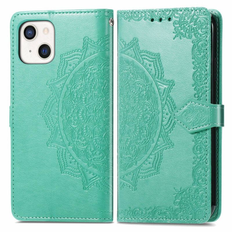 Folio-hoesje iPhone 13 Mini Telefoonhoesje Mandala Middeleeuwen