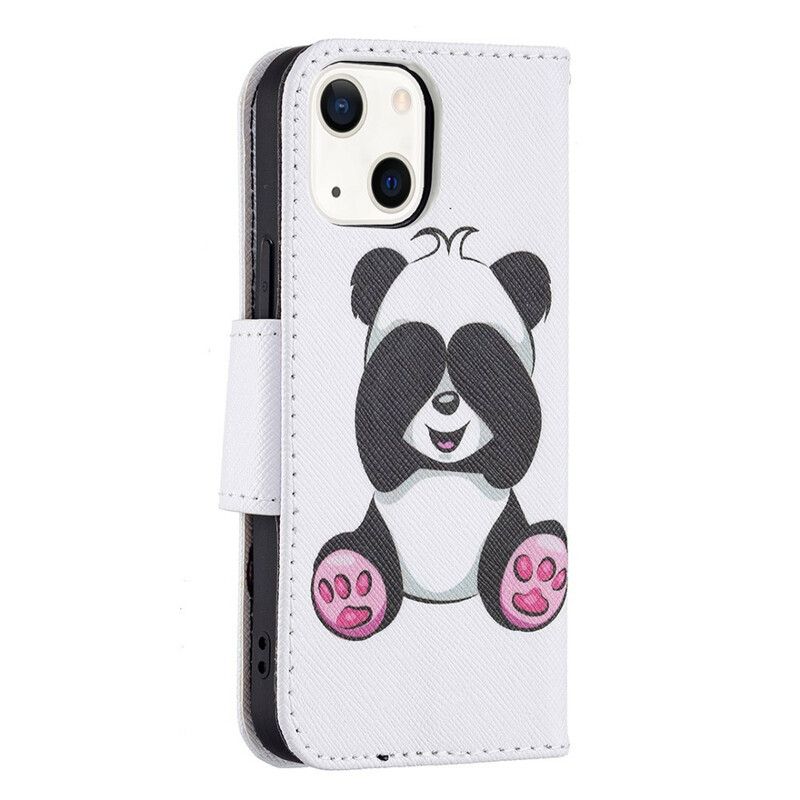 Folio-hoesje iPhone 13 Mini Telefoonhoesje Panda Plezier