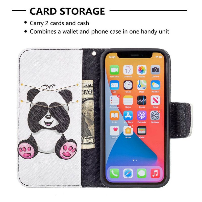 Folio-hoesje iPhone 13 Mini Telefoonhoesje Panda Plezier