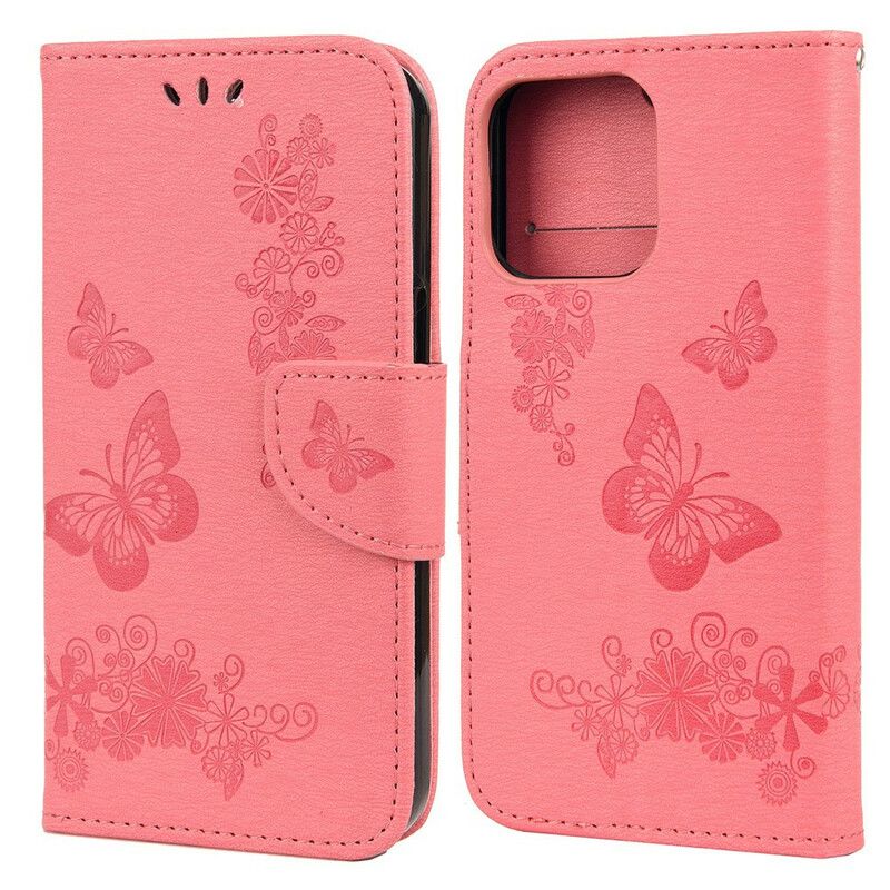 Folio-hoesje iPhone 13 Mini Telefoonhoesje Splendid Strap Vlinders