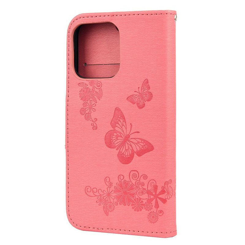 Folio-hoesje iPhone 13 Mini Telefoonhoesje Splendid Strap Vlinders