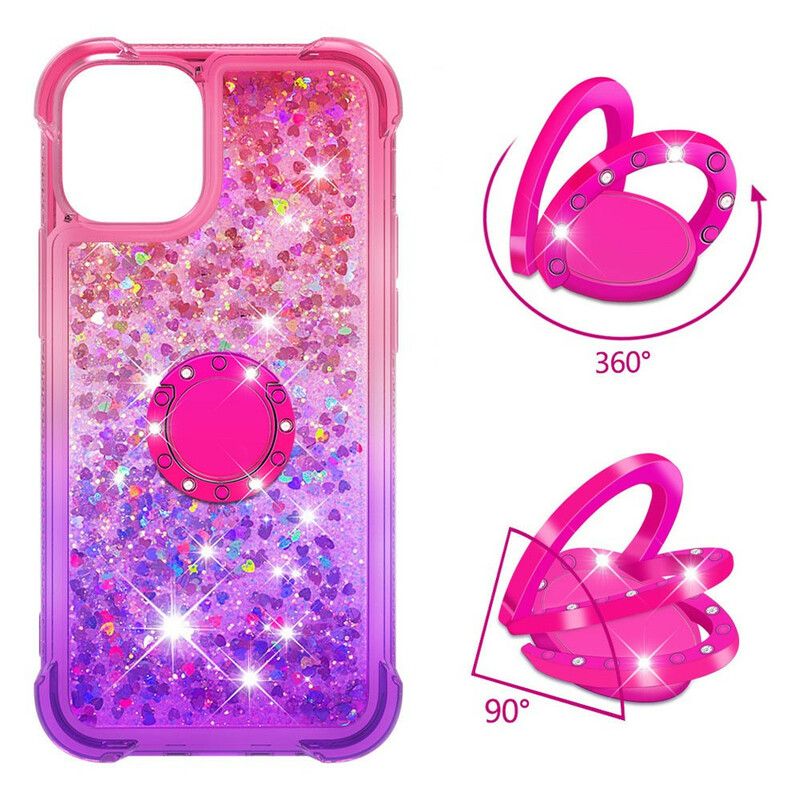 Hoesje iPhone 13 Mini Pailletten Ring-houder