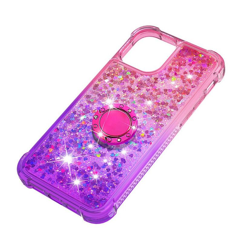 Hoesje iPhone 13 Mini Pailletten Ring-houder