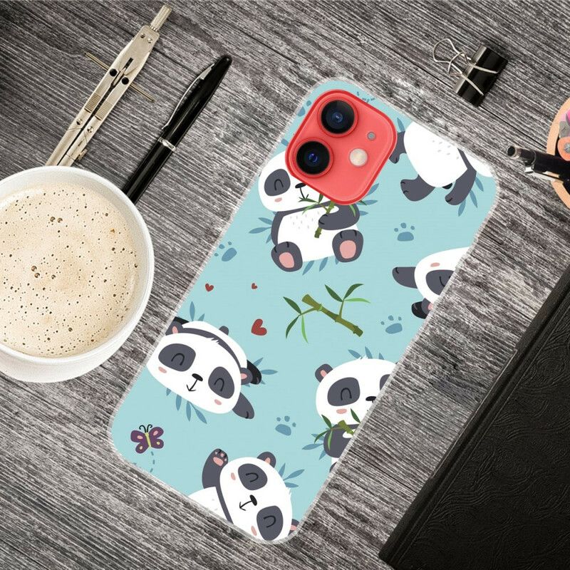 Hoesje iPhone 13 Mini Stelletje Panda's Bescherming Hoesje