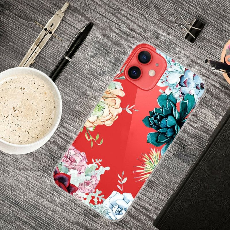 Hoesje Voor iPhone 13 Mini Aquarel Bloemen