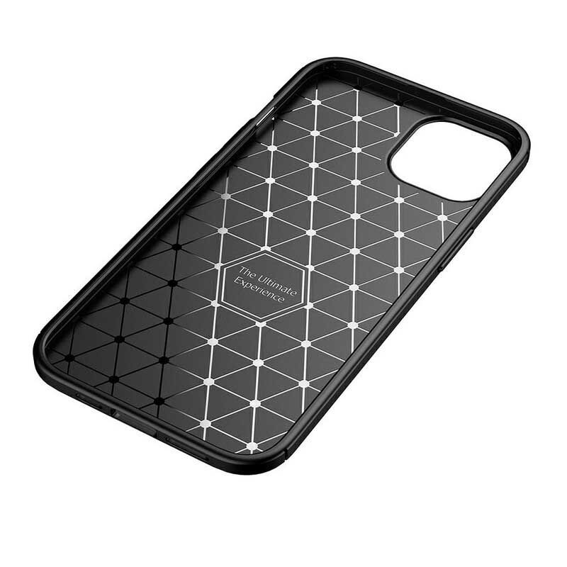 Hoesje Voor iPhone 13 Mini Flexibele Koolstofvezeltextuur