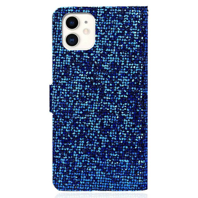 Leren Hoesje iPhone 13 Mini Glitter S-ontwerp