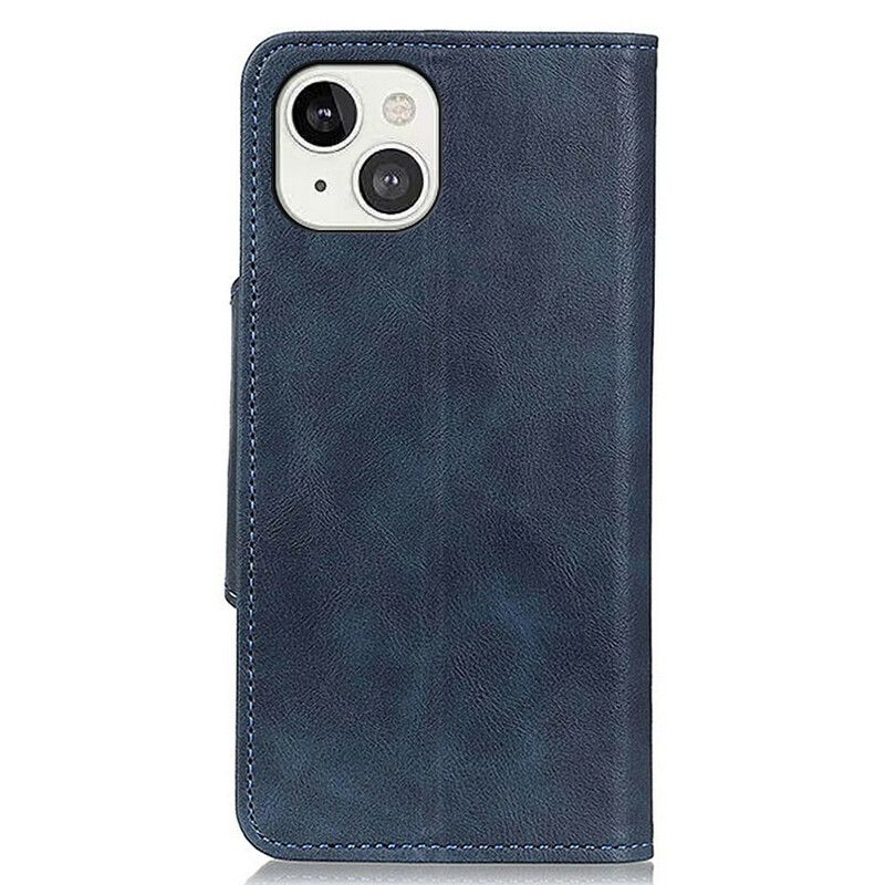 Leren Hoesje iPhone 13 Mini Kunstleer Knop Bescherming Hoesje