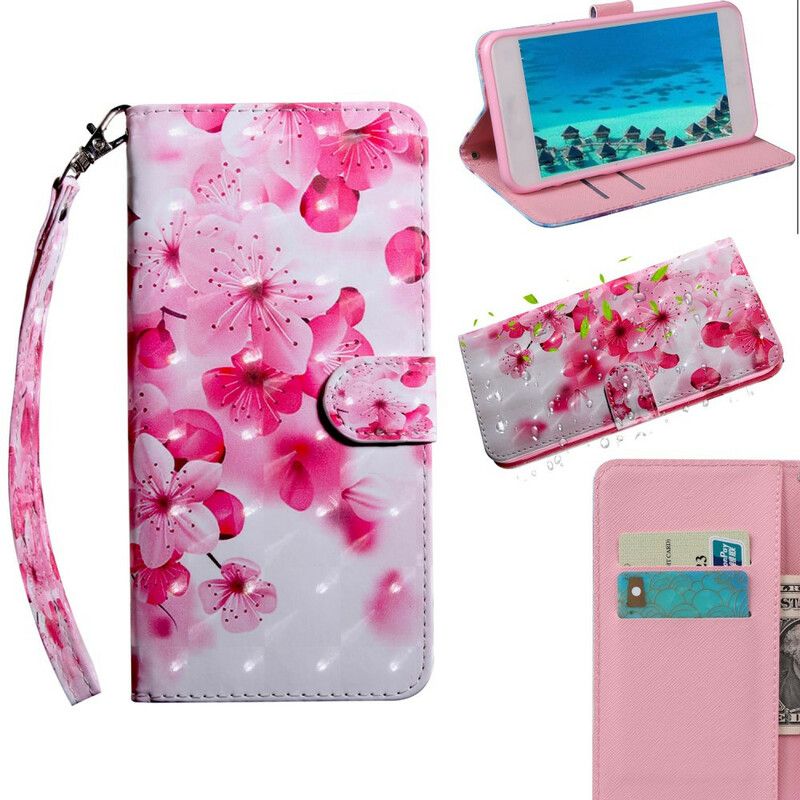 Leren Hoesje iPhone 13 Mini Lichtvlek Bloemen Bloesem Bescherming Hoesje