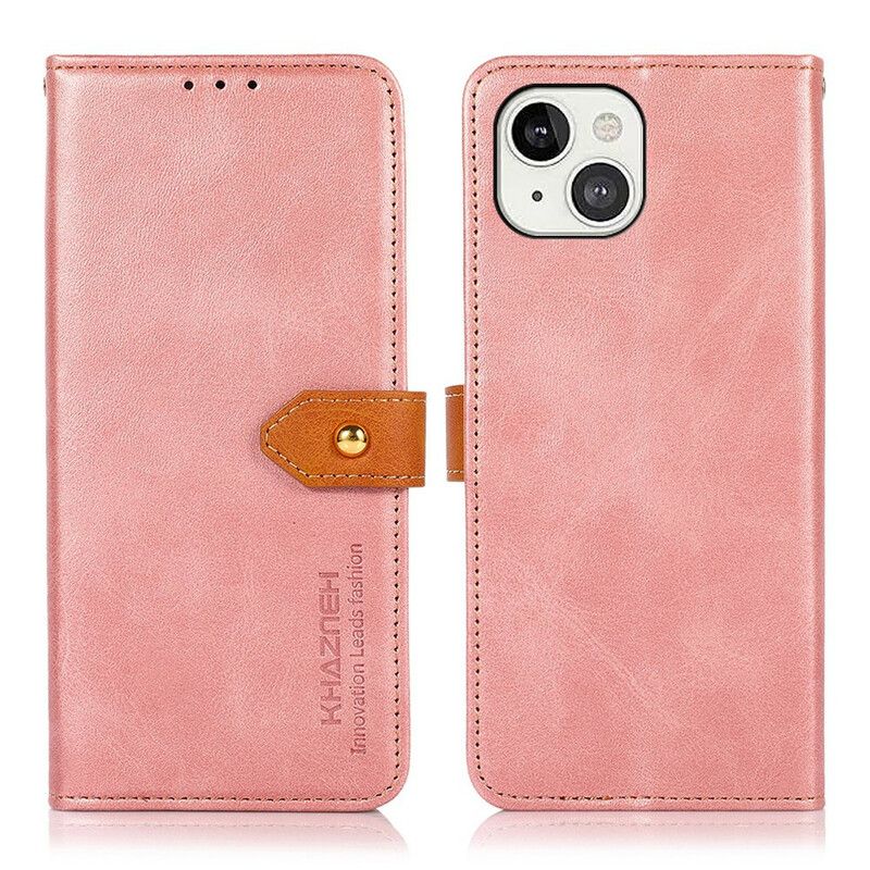 Leren Hoesje iPhone 13 Mini Met Khazneh-riem Bescherming Hoesje