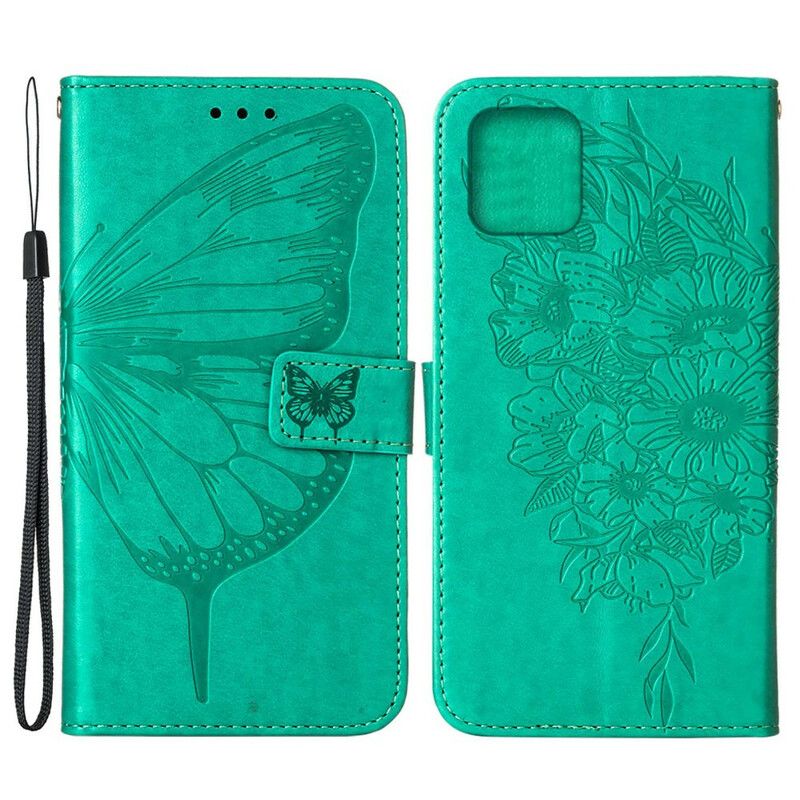 Leren Hoesje iPhone 13 Mini Vlinderontwerp Bescherming Hoesje